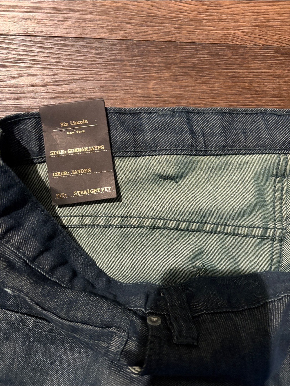 Six Lincoln Men’s Straight Fit Jeans in Dark Blue